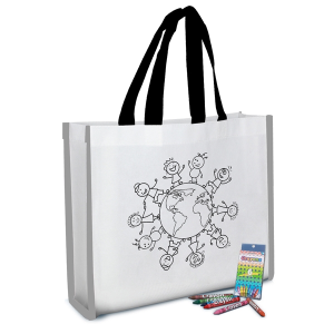 Reflective Coloring Tote Bag With Crayons